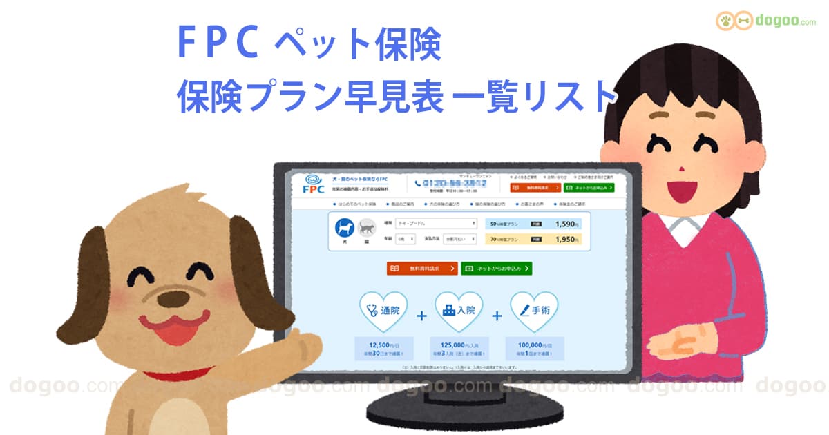 FPC ペット保険 プラン 早見表 リスト まとめ